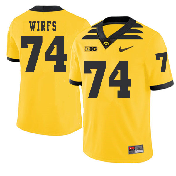 2019 Men #74 Tristan Wirfs Iowa Hawkeyes College Football Alternate Jerseys Sale-Gold